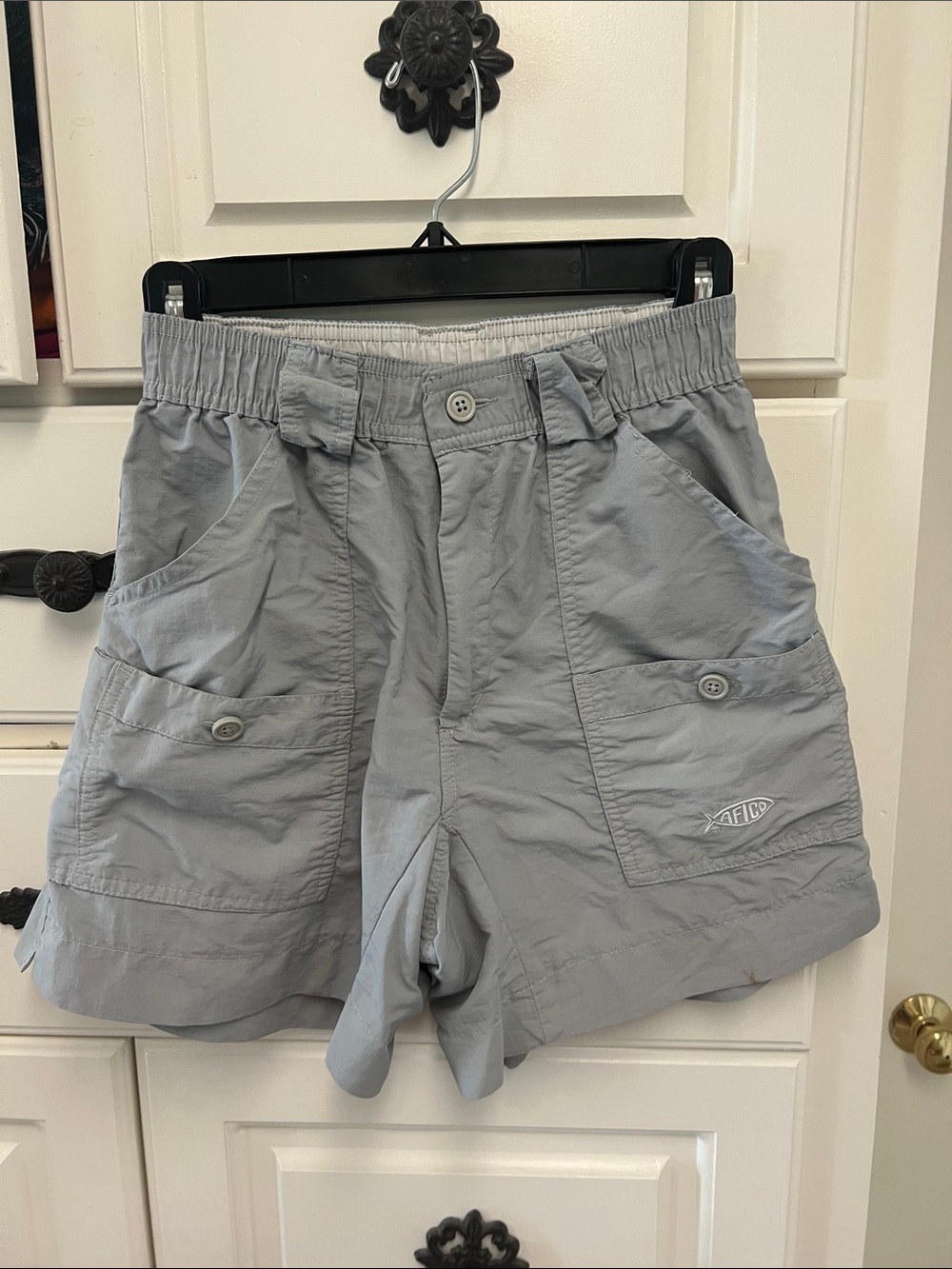 AFTCO Men’s Light Gray original fishing cargo Shorts
